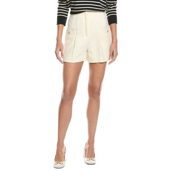 Sandro Womens Tweed Short, Beige - Picture 2 of 4